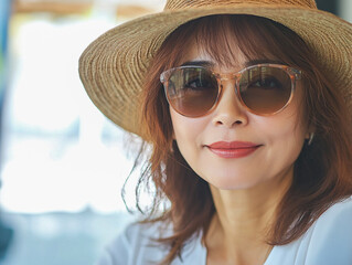 Fototapeta premium confident independent woman on vacation
