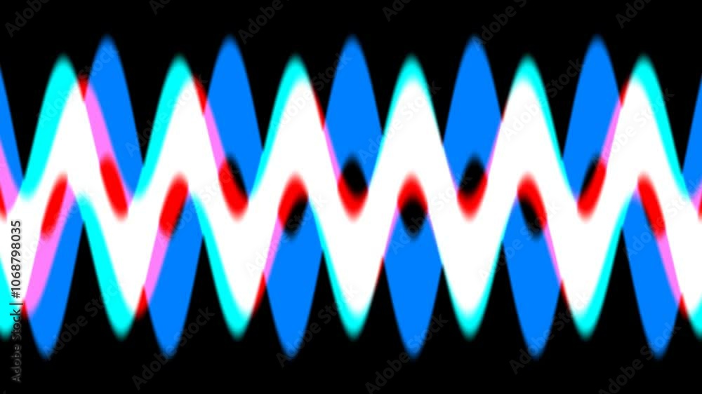 Poster dynamic overlapping sine waves in colorful motion