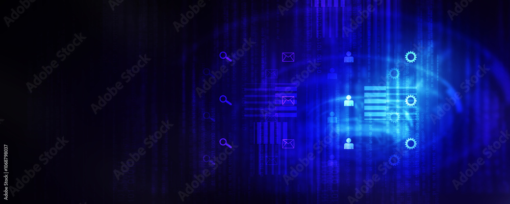 Poster 2d illustration digital abstract business networking background