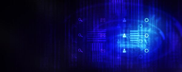 Obraz premium 2D illustration Digital Abstract Business Networking background 