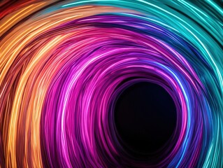 Fototapeta premium Explore Vibrant Swirls of Color in a Captivating Tunnel Design