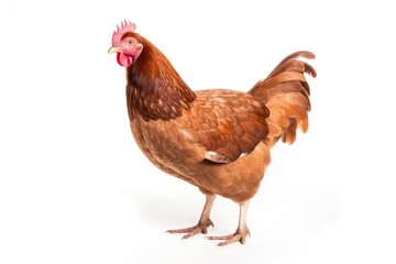Fototapeta premium Brown hen isolated on white
