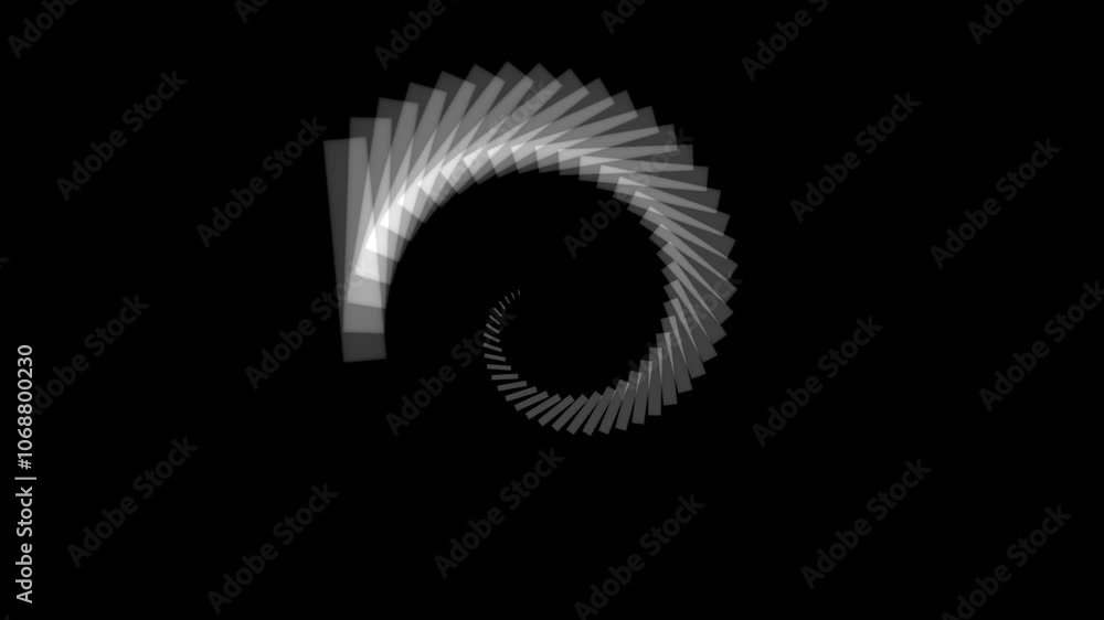 Poster dynamic spiral of light bars creating an abstract shape