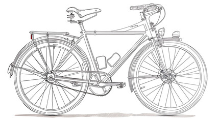 bike illustration line art outline