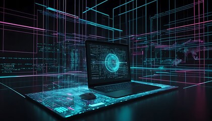 digital world map with binary code