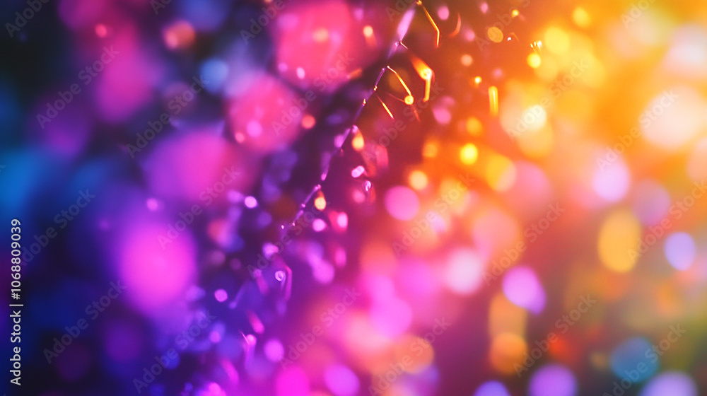 Poster colorful abstract background with vibrant lights and reflections captured in a blurred view