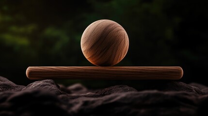 Balancing personal and professional aspects harmoniously with a wooden corporate balance theme