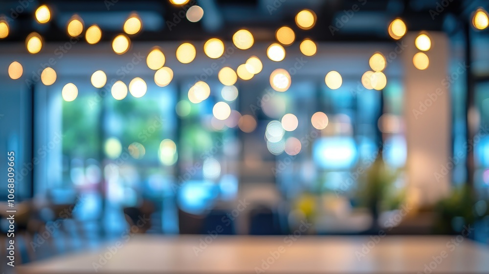 Poster blurred vacant office space with abstract light bokeh in the background ideal for design concepts re