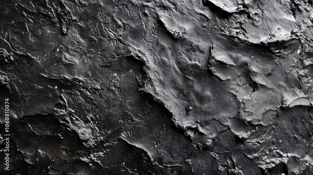 Poster close up of an abstract textured surface in black offering an artistic and atmospheric background