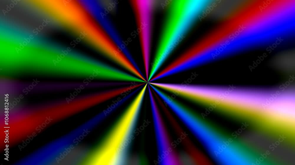 Poster vibrant color spectrum radiating effect in motion