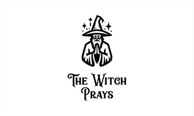 illustration of a witch praying
