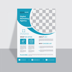 Corporate business flyer design for marketing, business proposal, promotion, advertise, publication, cover page. new digital marketing flyer set.Print
