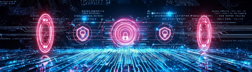 the Futuristic Aesthetics of a Password-Protected Interface Designed with Synthwave Elements