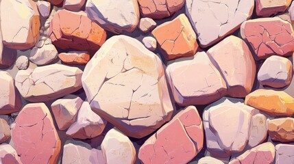 Fragment of a weathered sandstone wall displaying unique textures and colors ideal for architectural design or interior decoration