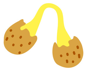 Flat illustration of cheese ball.