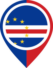 Map Icon Inside Cape Verde Flag