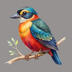 Fototapeta premium Free Vector Colorful beautiful bird in a white background 