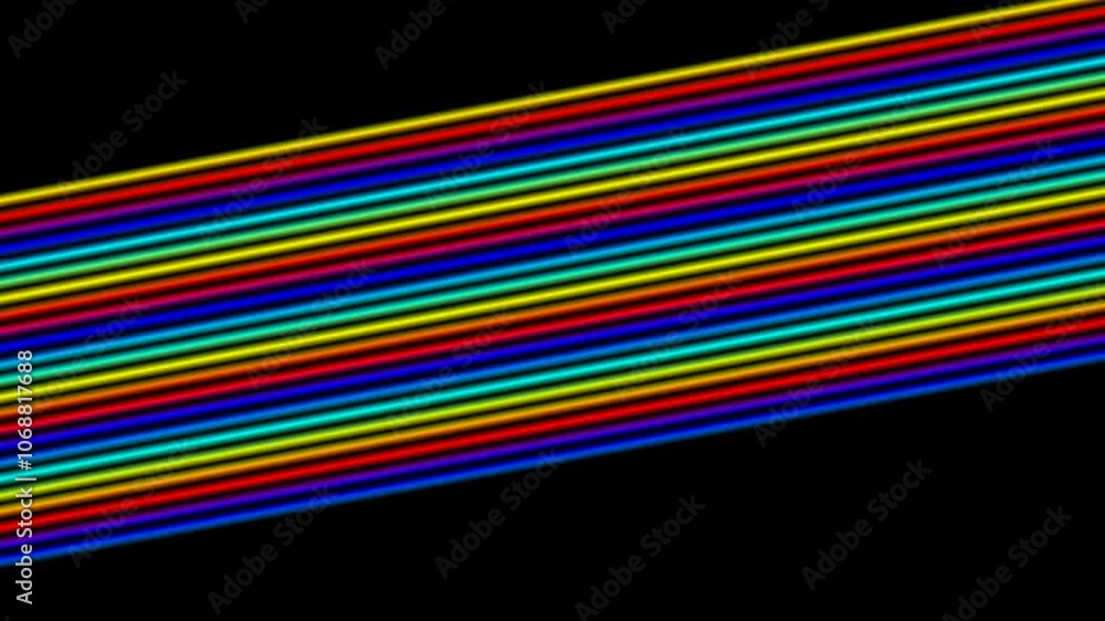 Poster dynamic colorful bars with smooth motion effects
