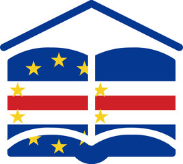 Cape Verde flag on Book with symbol icon