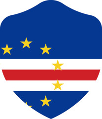 Cape Verde Flag on Shield Shape