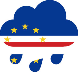 Cape Verde flag on Rain Drops Icon