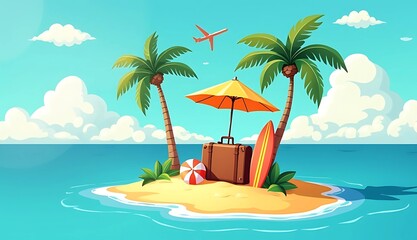 Obraz premium tropical island with palm trees
