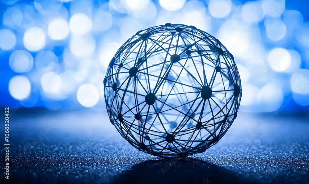 Poster abstract representation of a network or web.