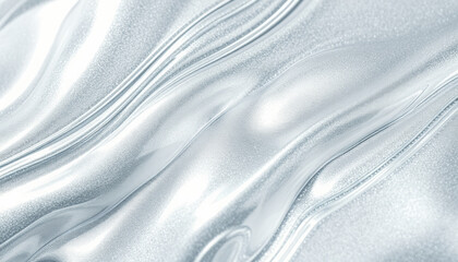 Obraz premium Liquid metal background with smooth, flowing silver waves creating sleek and modern aesthetic, perfect for design projects and digital art