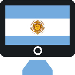 Argentina Flag On Monitor