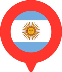 Argentina Flag On Pin Icon