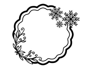 Christmas Day Frame Ornament Black and White