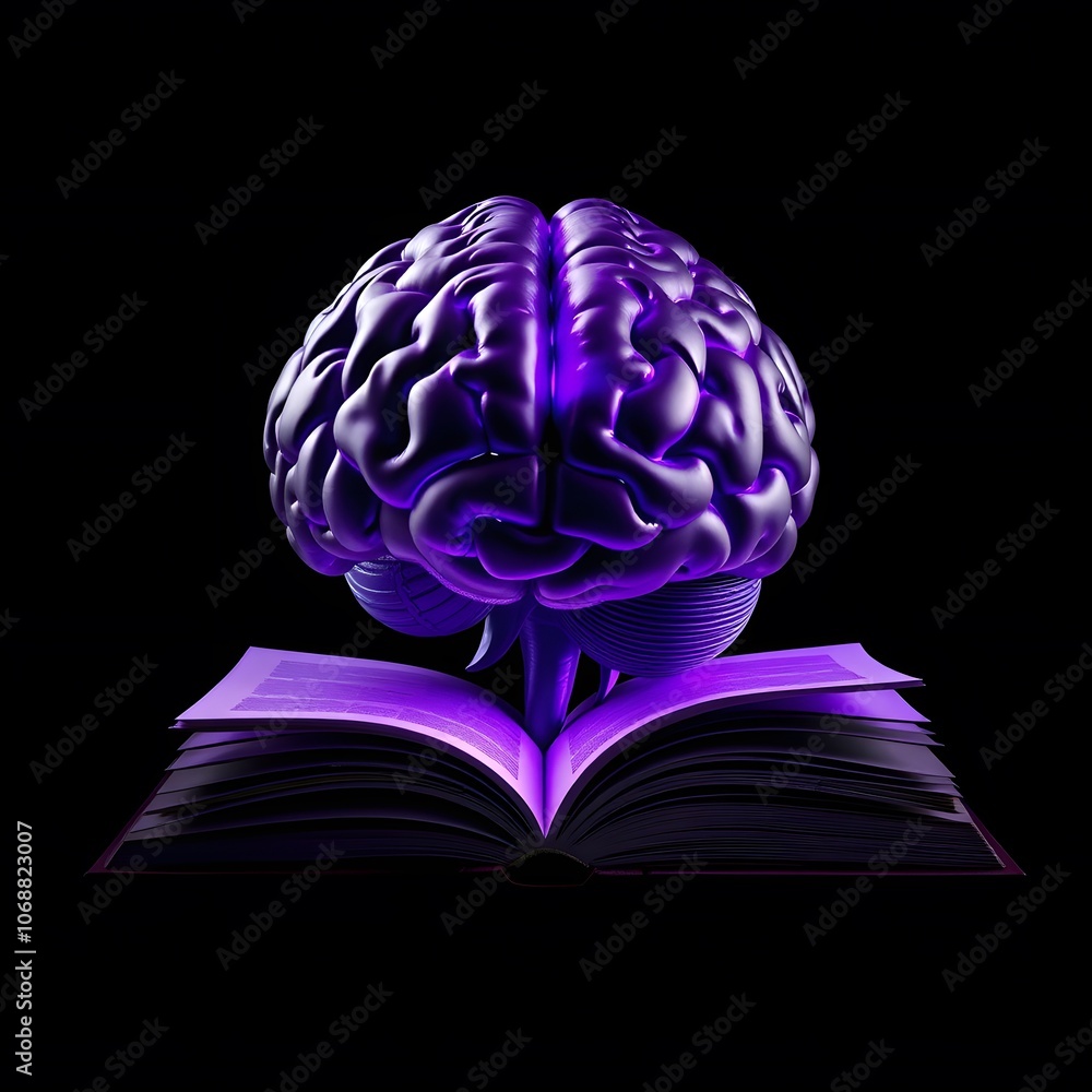 Poster illustration depicting the vastness of knowledge and the complexity of the human brain in a visual j