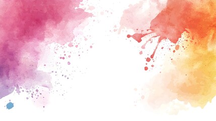 Obraz premium Soft and Flowing Watercolor Splash Frame on White Background for Creative Design