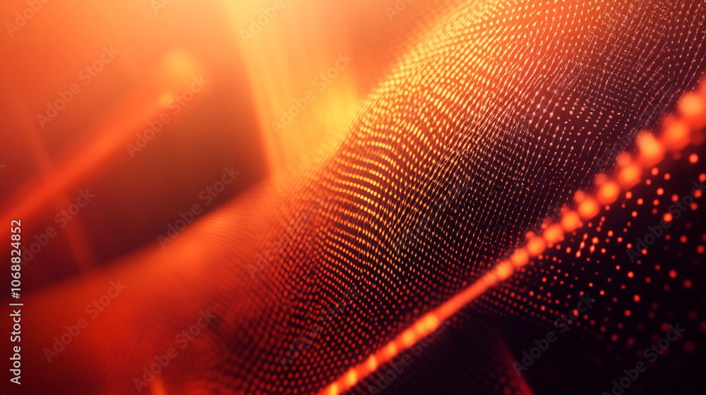 Aufkleber abstract visualization of flowing particles and vibrant light patterns in warm hues