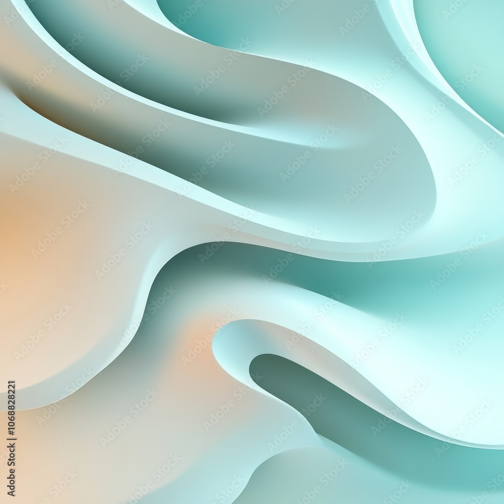 Poster 3d circular waves expanding outward in calming gradient
