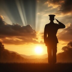 Soldier Paying Respects at a Memorial | Soldier Honoring the Fallen with a Prayer | Memorial Day Tribute with a Soldier Praying