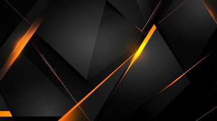 Abstract black and orange geometric background. Diagonal lines and shapes create dynamic and modern design