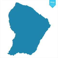 Abstract - High Detailed blue Map of French Guiana isolated on white background. for your web site design map logo, app, Travel. Vector illustration eps10.