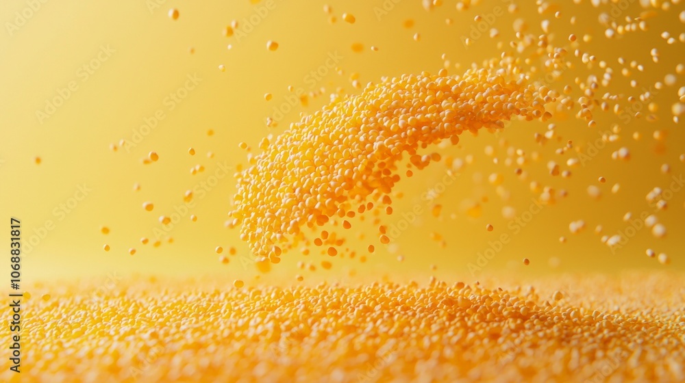 Aufkleber spectacular display corn grits appears float individually highlighting their unique structure and vi