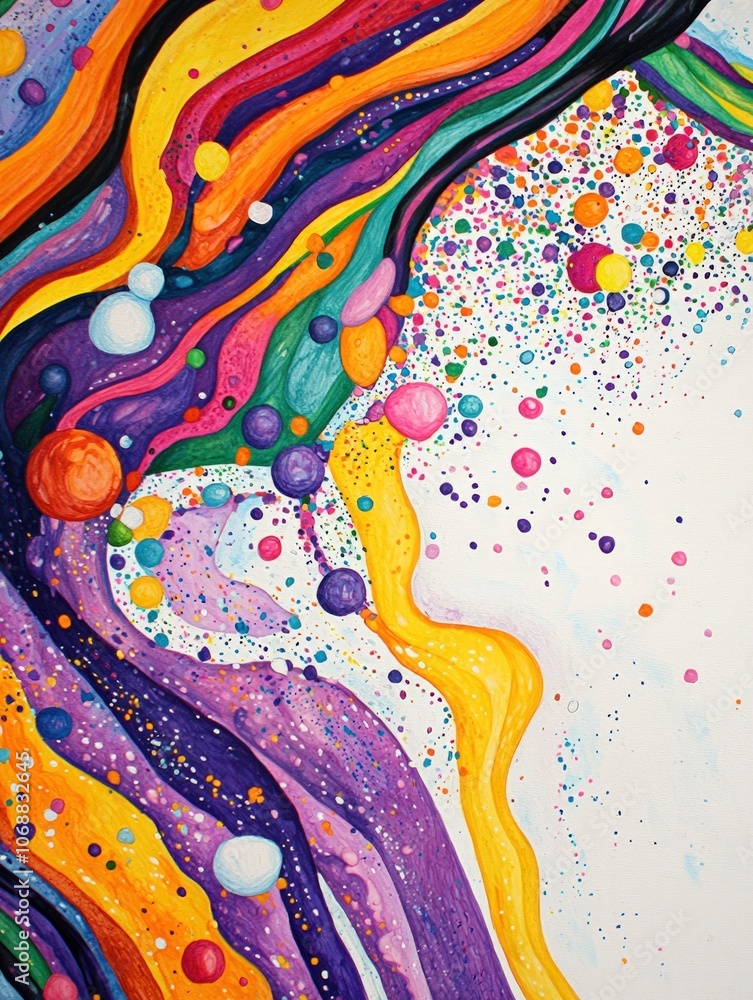 Poster explore vibrant colors and dynamic patterns in abstract art