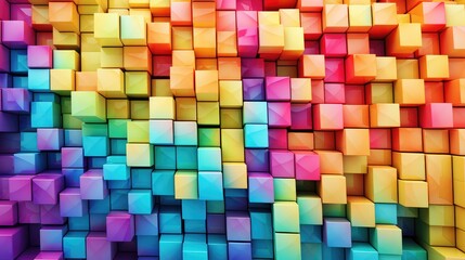 Vibrant 3D Colorful Cube Pattern