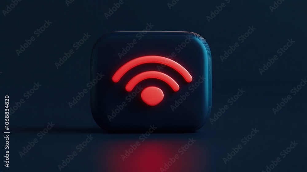 Poster wifi icon dimming with warning text, [signal risk], [data exposure warning]
