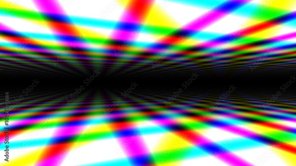 Poster dynamic colorful corridor with vibrant light patterns