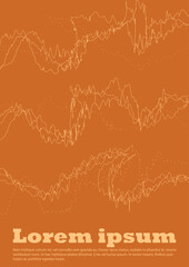 Set of Minimal Vector Brochure Design with Circles and Wave Lines. Minimalistic Background with Motion Lines. Good for Brand Identity or Music Fest Invitation. Bauhaus Style. Gentle Retro Pink Blue