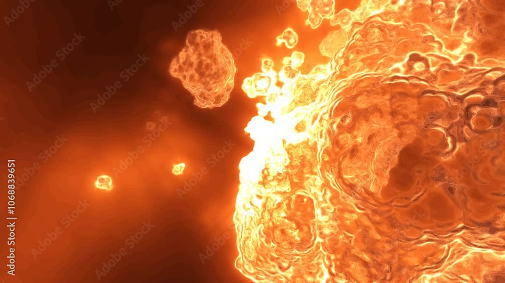 Poster dynamic fire and lava patterns with flowing energy effects