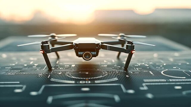 Glowing Dial Icon for Drone Control Panel and Security Feature