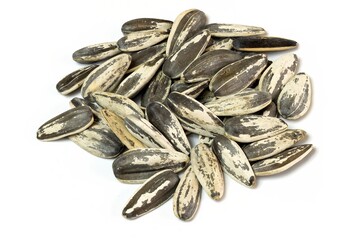 Non Salted Sunflower Seeds Isolated on White Background