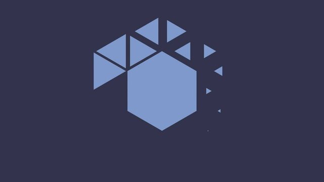 Hexagon Forming Abstract Cube Digital Motion