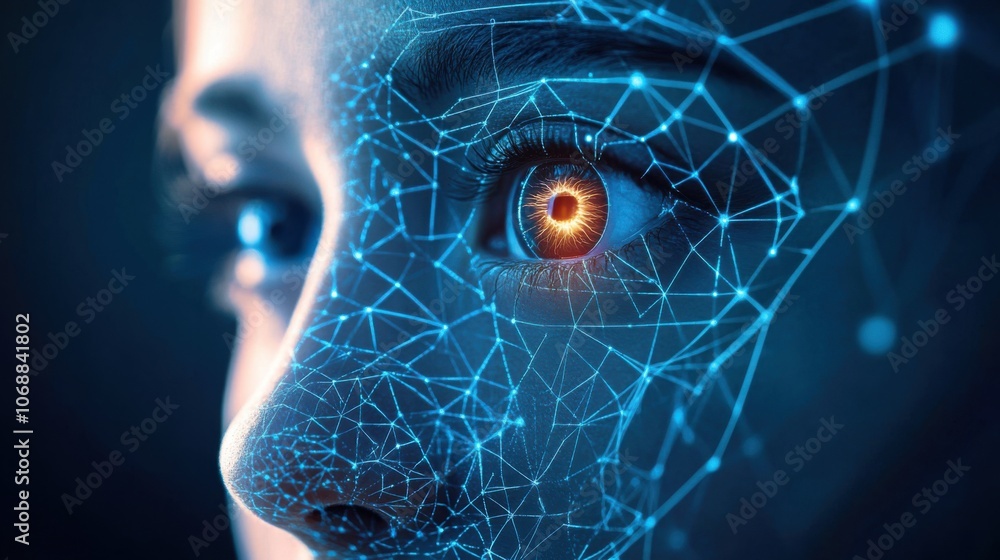 Aufkleber biometric authentication: users logging in through fingerprints, iris scans