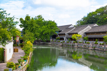 Fototapeta premium Taizhou City, Zhejiang Province - Classical garden scenery of Jiangnan ancient town